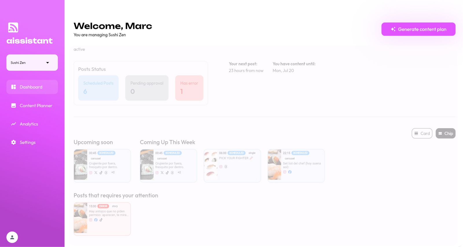 Aissistant Dashboard Base
